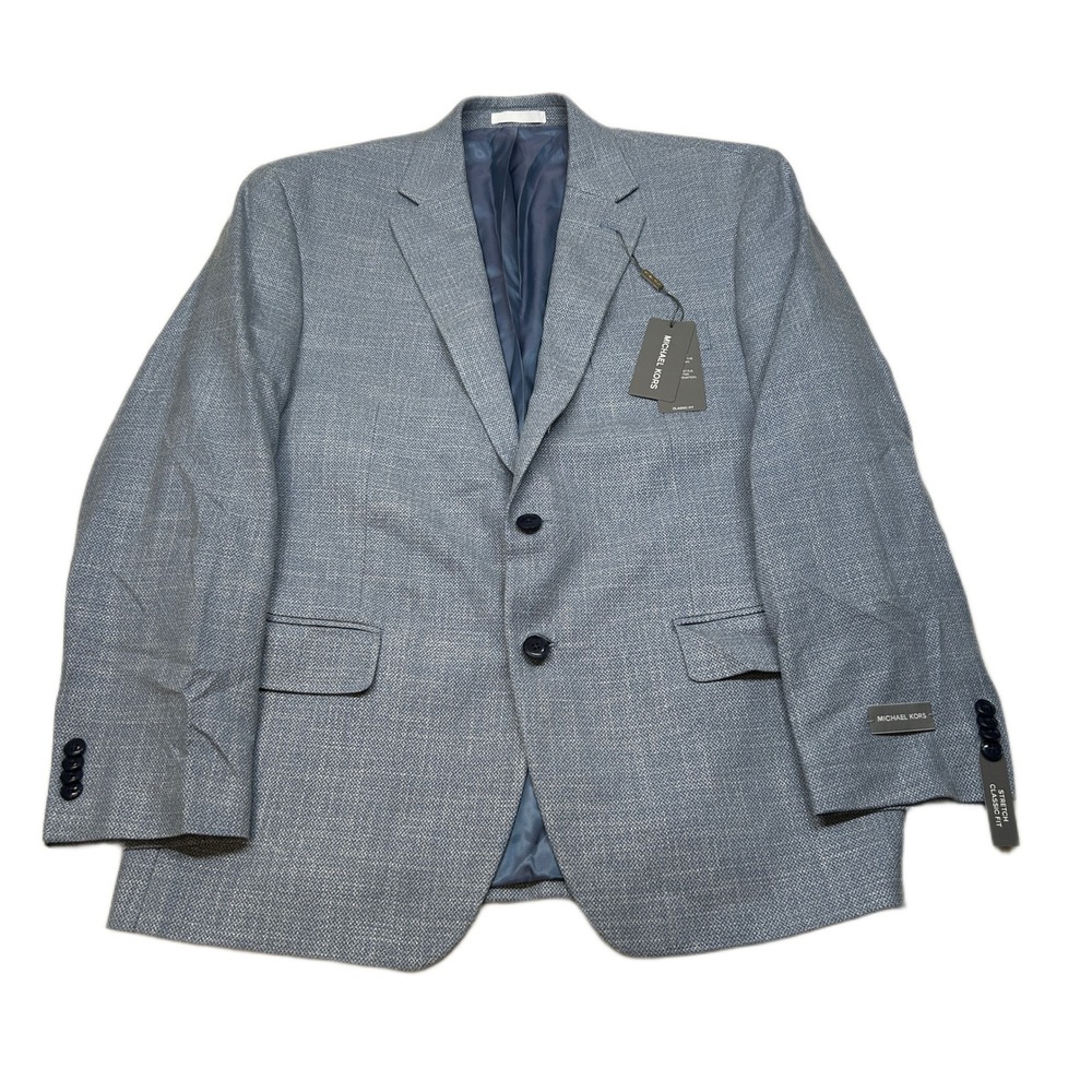 Michael Kors Sport Coat‎ Mens 42S 42 Transition Lt Blue Stretch Classic Fit $295